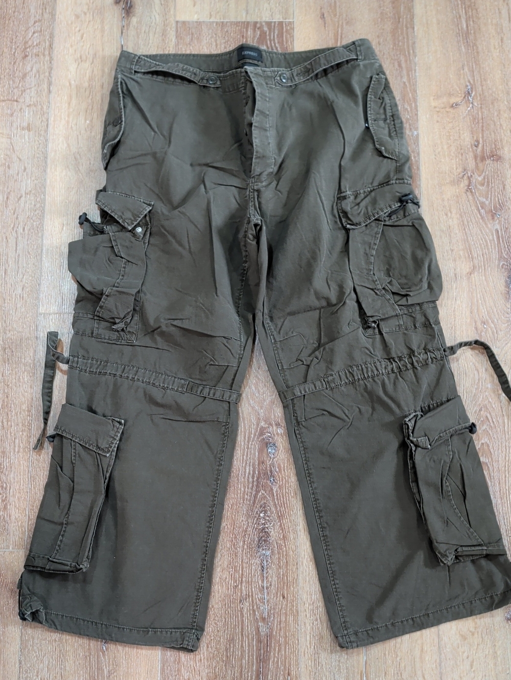Express Baggy Ripstop BDU Cargo Pants - Army Green - Size XL